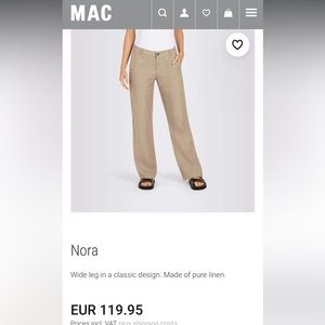MAC Jean Nora Wide Leg Linen Pants